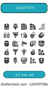 Vector Icons Pack Of 25 Filled Selection Icons. Simple Modern Icons About  - Mouse, Funnel, Shopping List, Pantone, Testing, Test, Photoshop, Recruitment