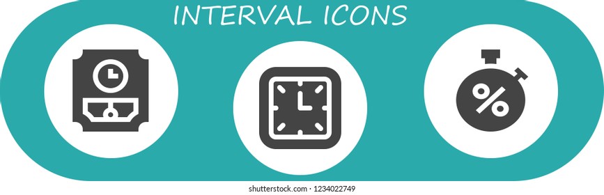 Vector icons pack of 3 filled interval icons. Simple modern icons about  - Wall clock, Stopwatch