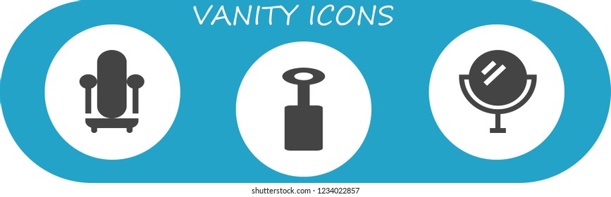 Vector icons pack of 3 filled vanity icons. Simple modern icons about  - Mirror