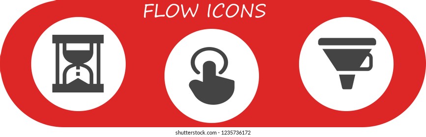 Vector icons pack of 3 filled flow icons. Simple modern icons about  - Hourglass, Tap, Funnel