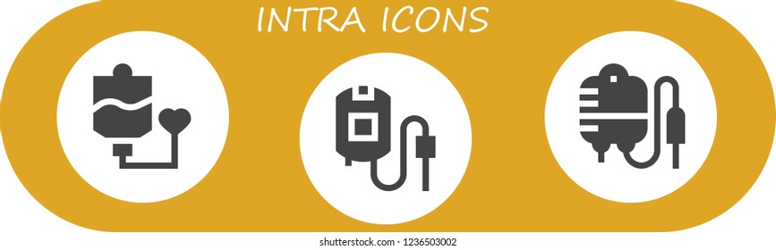 Vector icons pack of 3 filled intra icons. Simple modern icons about  - Blood transfusion, Blood bag, Transfusion