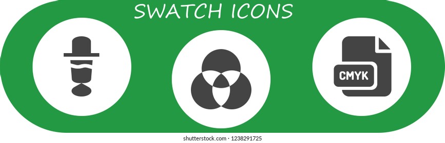 Vector icons pack of 3 filled swatch icons. Simple modern icons about  - Color picker, Rgb, Cmyk