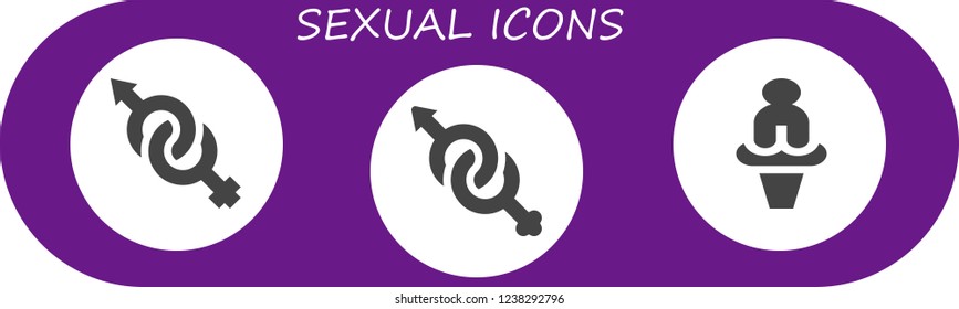 Vector icons pack of 3 filled sexual icons. Simple modern icons about  - Gender, Venus