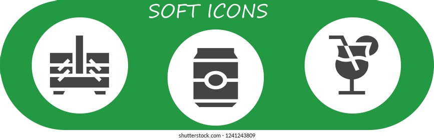 Vector icons pack of 3 filled soft icons. Simple modern icons about  - Sewing box, Can, Cocktail