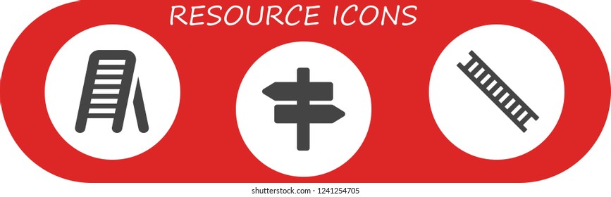 Vector icons pack of 3 filled resource icons. Simple modern icons about  - Ladder, Panel