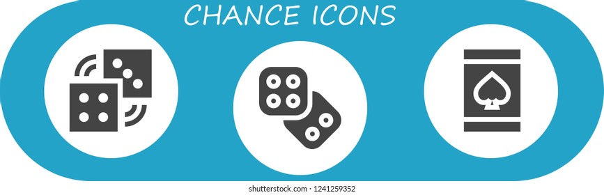 Vector icons pack of 3 filled chance icons. Simple modern icons about  - Dices, Dice, Online gambling