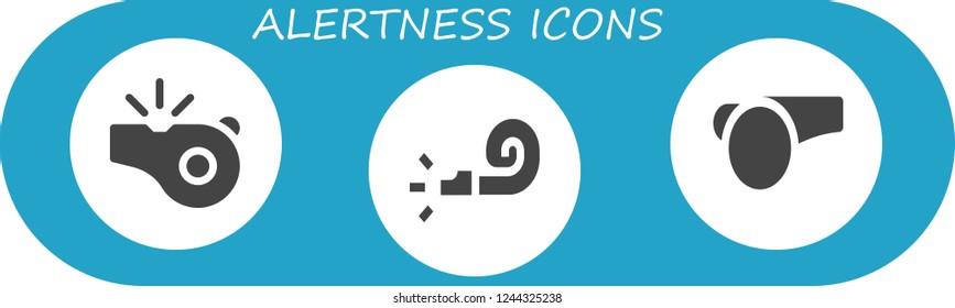Vector icons pack of 3 filled alertness icons. Simple modern icons about  - Whistle