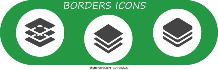 Vector icons pack of 3 filled borders icons. Simple modern icons about  - Layers