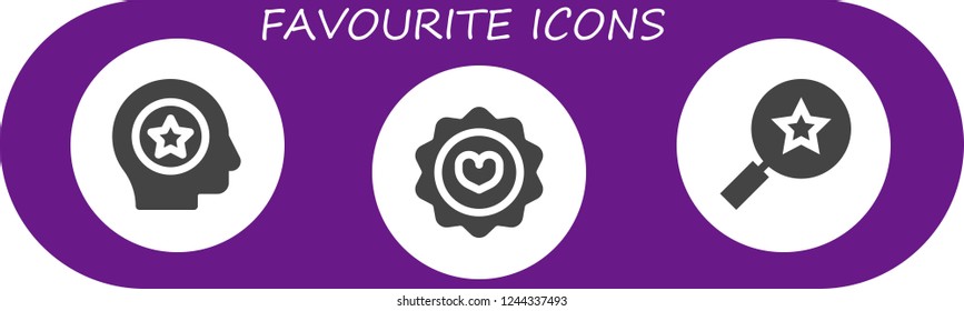 Vector icons pack of 3 filled favourite icons. Simple modern icons about  - Favorite, Favorites