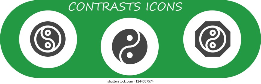 Vector icons pack of 3 filled contrasts icons. Simple modern icons about  - Yin yang