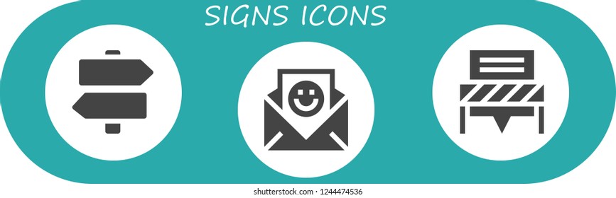 Vector icons pack of 3 filled signs icons. Simple modern icons about  - Signs, Communication