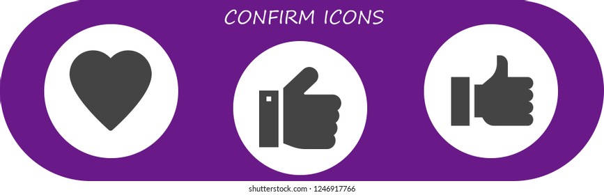 Vector icons pack of 3 filled confirm icons. Simple modern icons about  - Like, Thumbs up, Thumb up