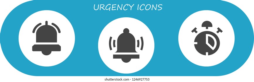 Vector icons pack of 3 filled urgency icons. Simple modern icons about  - Alarm