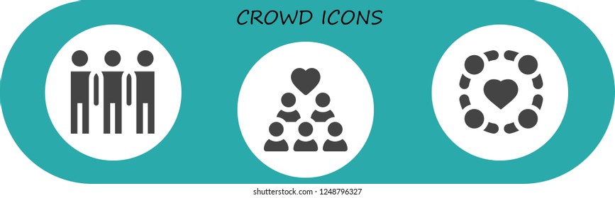 Vector icons pack of 3 filled crowd icons. Simple modern icons about  - Group