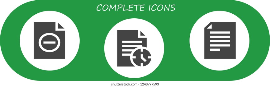 Vector icons pack of 3 filled complete icons. Simple modern icons about  - File