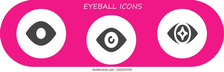 Vector icons pack of 3 filled eyeball icons. Simple modern icons about  - View, Eye