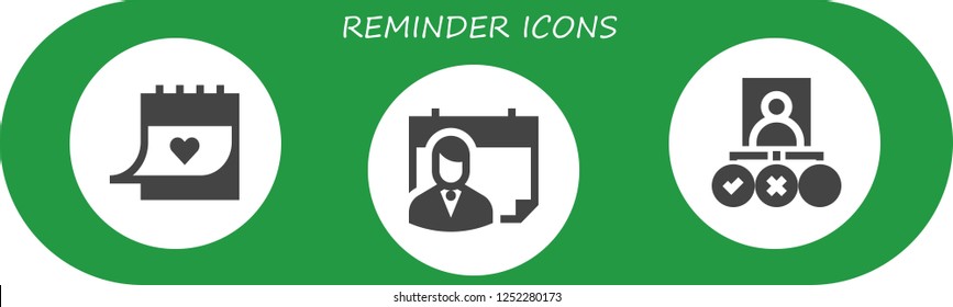Vector icons pack of 3 filled reminder icons. Simple modern icons about  - Calendar, Tasks