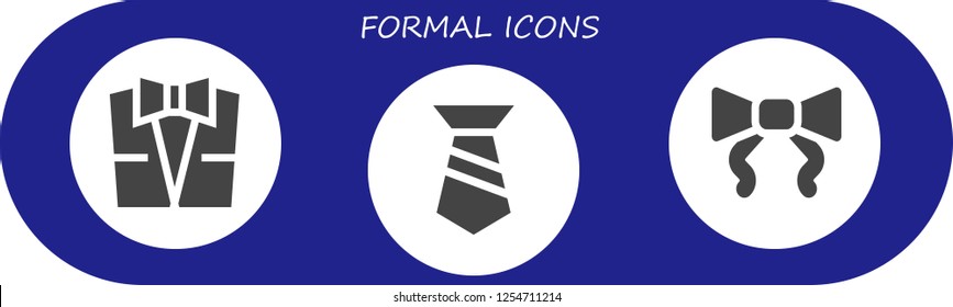 Vector icons pack of 3 filled formal icons. Simple modern icons about  - Suit, Tie