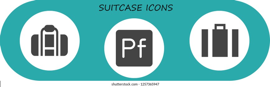 Vector icons pack of 3 filled suitcase icons. Simple modern icons about  - Bag, Portfolio, Suitcase