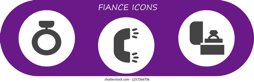 Vector icons pack of 3 filled fiance icons. Simple modern icons about  - Ring