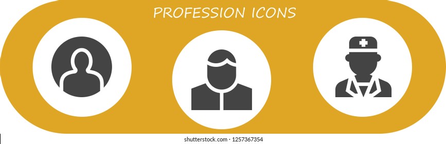 Vector icons pack of 3 filled profession icons. Simple modern icons about  - User, Pharmacist, Doctor