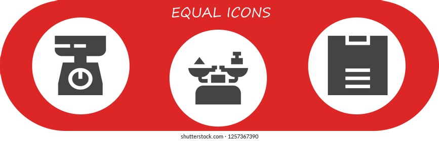 Vector icons pack of 3 filled equal icons. Simple modern icons about  - Scale