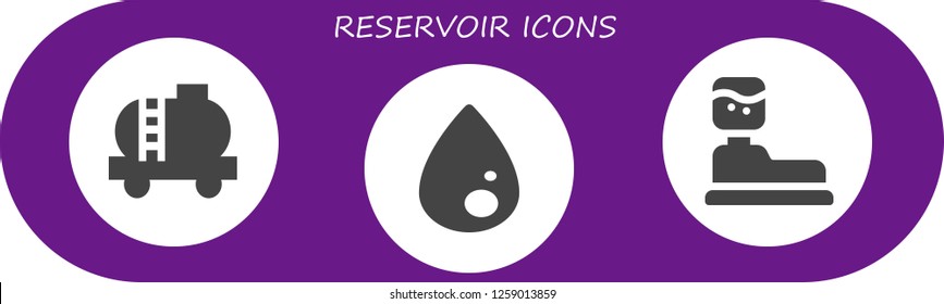 Vector icons pack of 3 filled reservoir icons. Simple modern icons about  - Tank, Liquify, Water tank