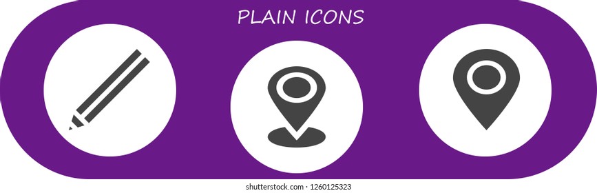 Vector icons pack of 3 filled plain icons. Simple modern icons about  - Pencil, Placeholder