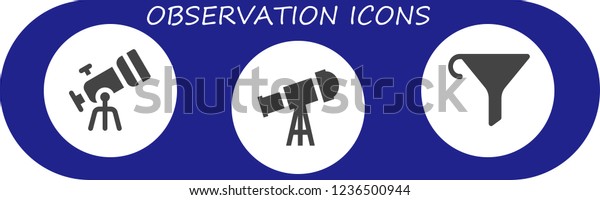 Vector Icons Pack 3 Filled Observation Stock Vector (Royalty Free ...
