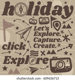 Vector icons pack of Adventure Series and exploration collection. Isolated artwork object. Suitable for and any print media need.