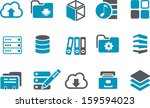 Vector icons pack - Blue Series, archive collection 