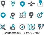 Vector icons pack - Blue Series, maps collection 