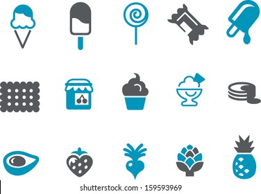 Vector icons pack - Blue Series, eating collection 