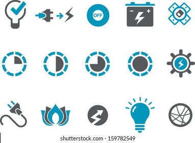 Vector icons pack - Blue Series, power collection 