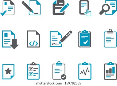 Vector icons pack - Blue Series, office docs collection 