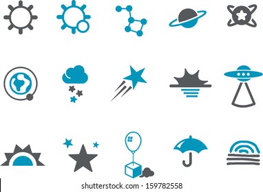 Vector icons pack - Blue Series, sky collection 