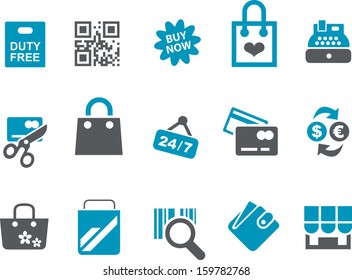 Vector icons pack - Blue Series, shopping collection 