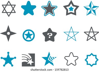 Vector icons pack - Blue Series, stars collection 