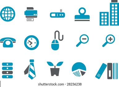 Vector icons pack - Blue Series, office collection