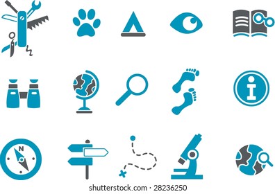 Vector icons pack - Blue Series, exploration collection