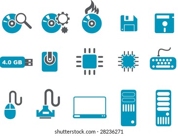 Vector icons pack - Blue Series, computer collection