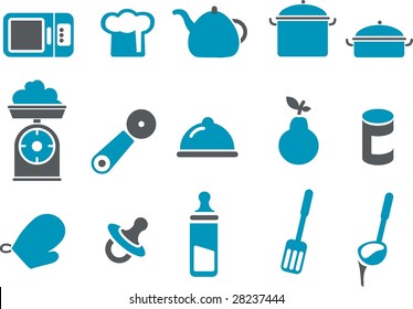 Vector icons pack - Blue Series, food collection