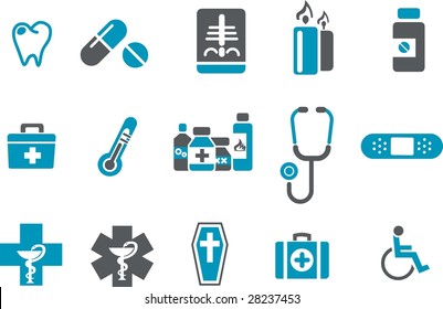 Vector icons pack - Blue Series, health collection