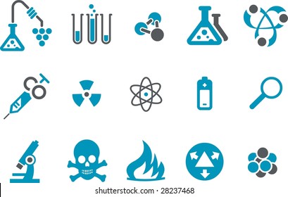Vector icons pack - Blue Series, research collection