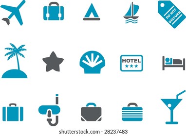 Vector icons pack - Blue Series, vacation collection