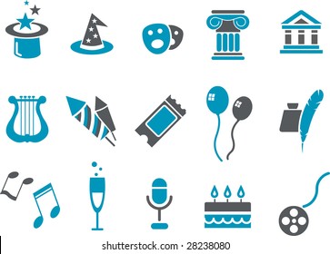 Vector icons pack - Blue Series, Entertainment collection