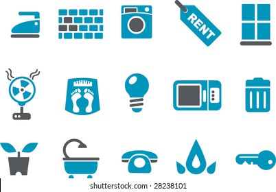 Vector icons pack - Blue Series, house collection