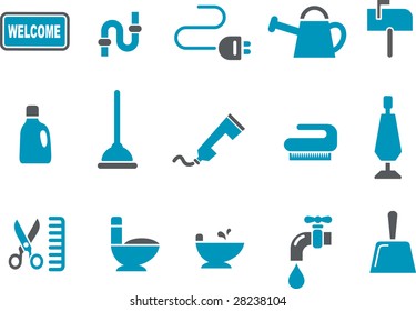 Vector icons pack - Blue Series, house collection