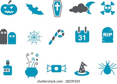 Vector icons pack - Blue Series, halloween collection