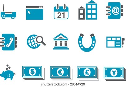 Vector icons pack - Blue Series, business collection